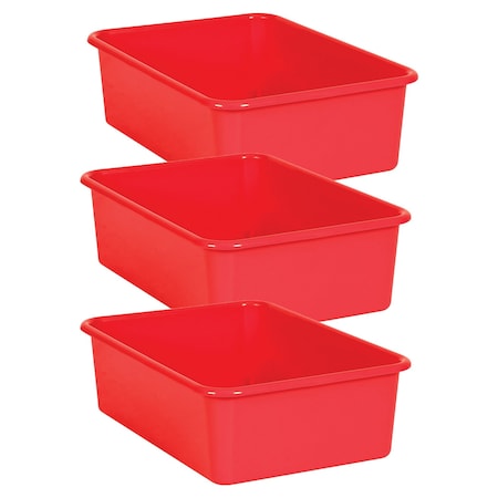 Teacher Created Resources Red Large Plastic Storage Bin, 3PK 20404